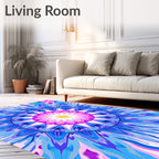 Geometric Mandala With Pink Blue Hues Rug