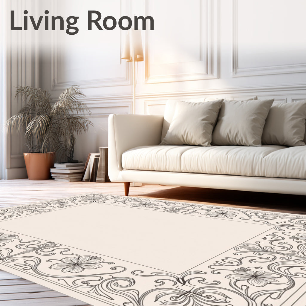 Elegant Floral Swirl Ornament Rug