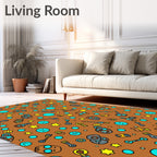 Whimsical Cartoon Icons Pattern Rug