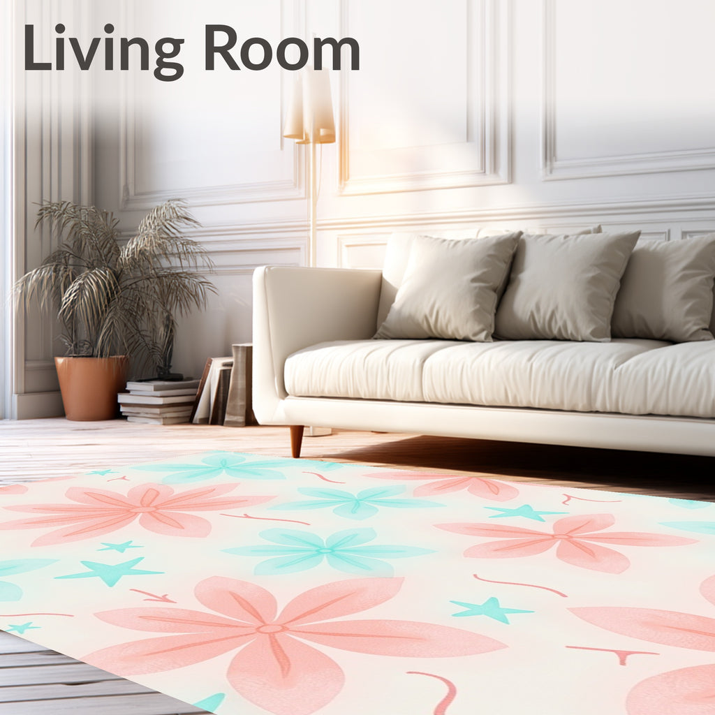 Pastel Petal Star Pattern Rug