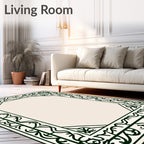 Intricate Scrollwork Botanical Pattern Rug