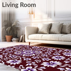 Ornate Floral Mandala Vine Pattern Rug