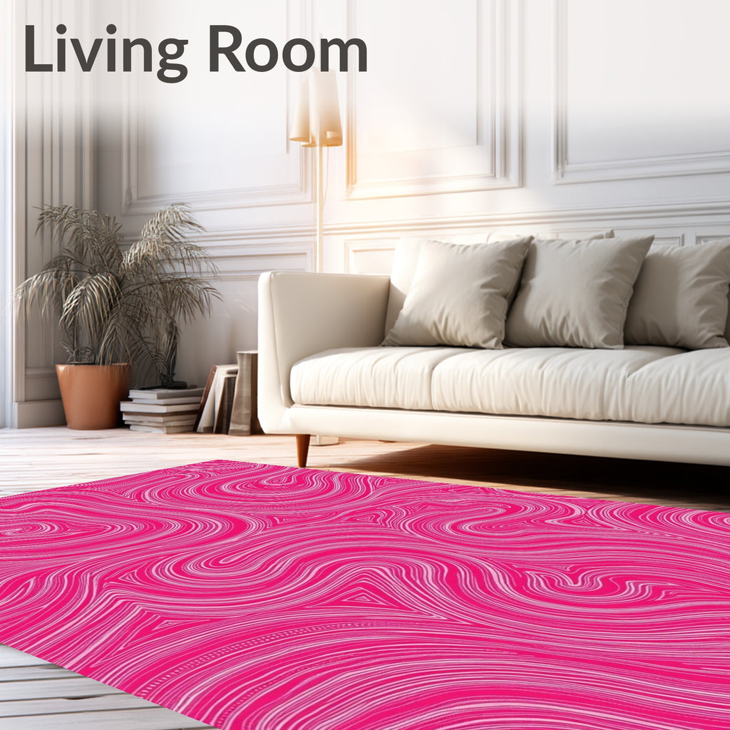 Vivid Pink Swirl Pattern Rug