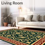 Ornate Floral Scrollwork Pattern Rug