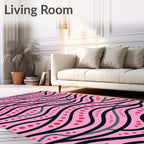 Pink Wave Dots Pattern Design Rug