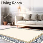 Ornate Swirls Antique Border Design Rug