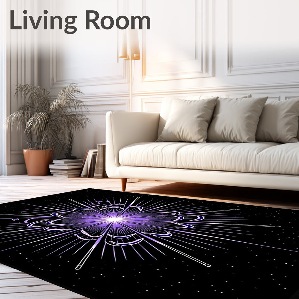 Radiant Starburst Purple Mandala Rug