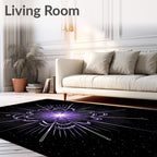 Radiant Starburst Purple Mandala Rug