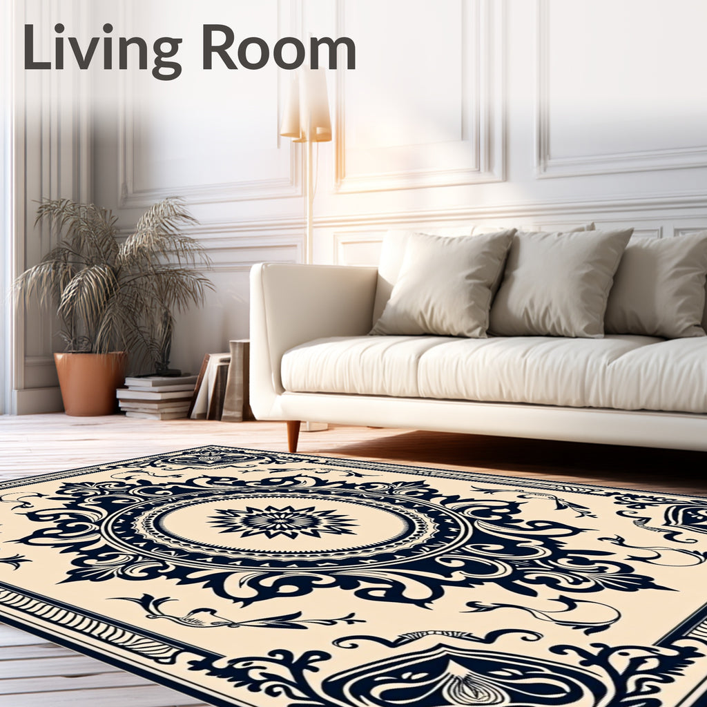 Vintage Floral Mandala Pattern Rug