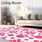 Bright Pink Floral Dot Pattern Rug