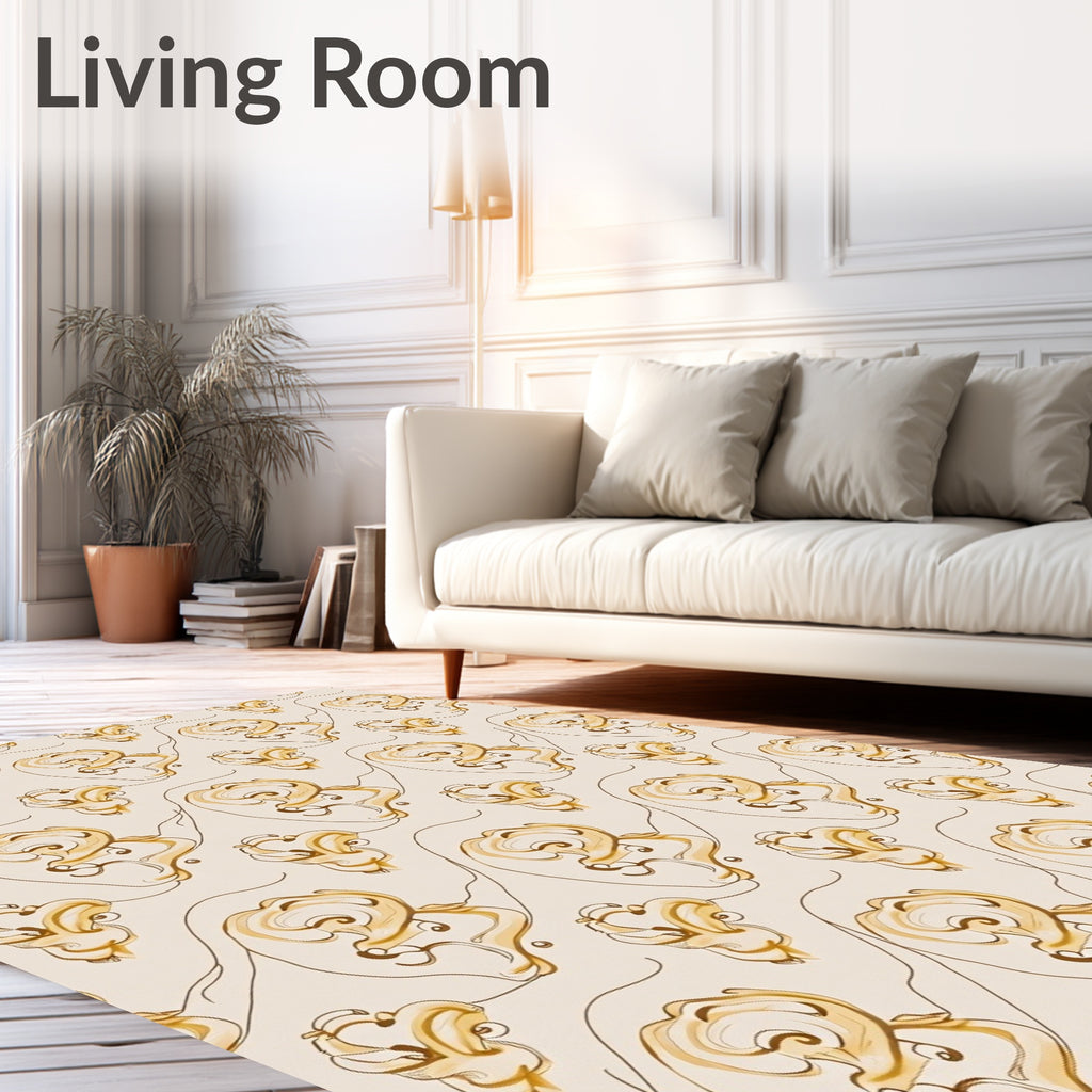 Abstract Swirls Organic Pattern Design Rug