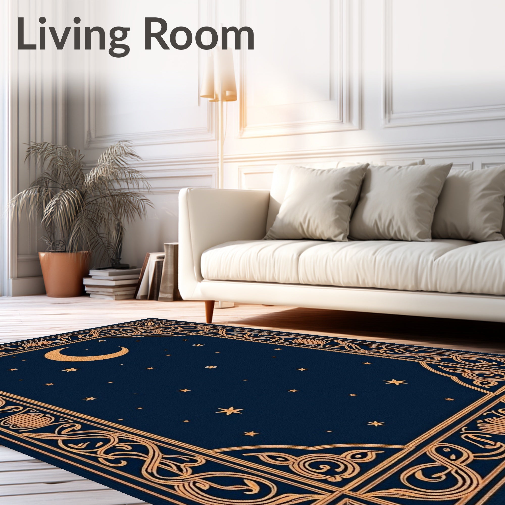 Celestial Moonlight Patterned Design Rug