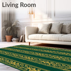 Elegant Regal Stripe Floral Pattern Rug