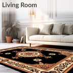 Ornate Floral Scrollwork With Central Medallion Rug