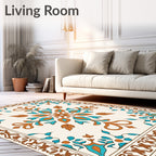 Ornate Floral Medallion Pattern Area Rug