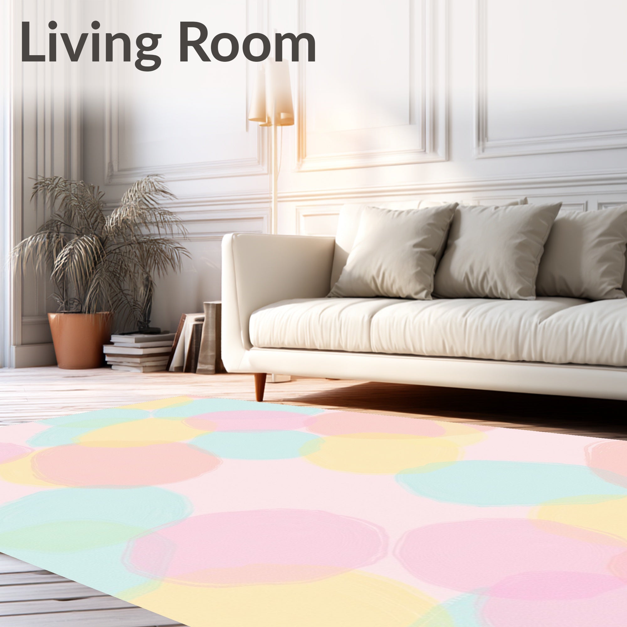 Pastel Bubble Pattern Design Rug