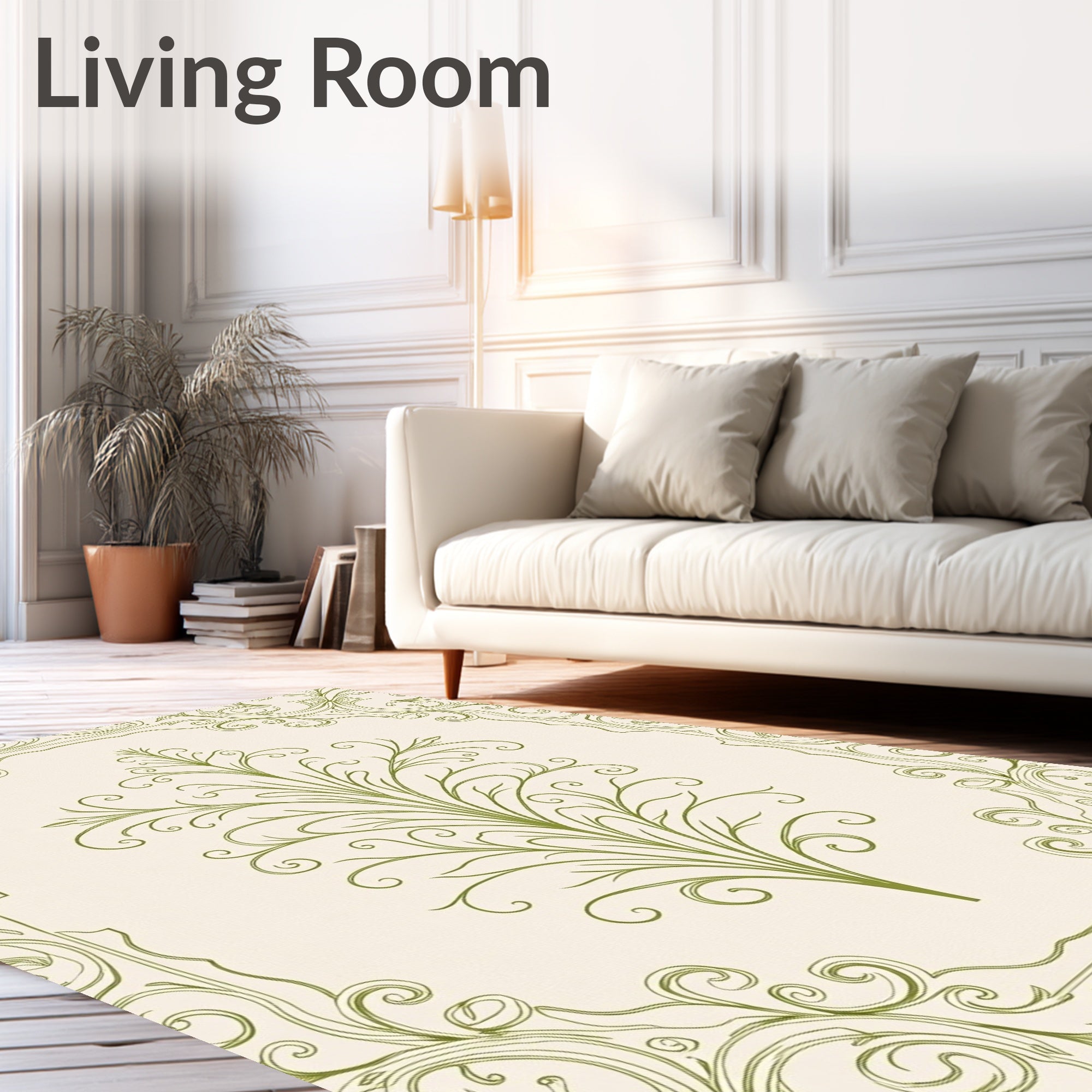 Classic Floral Scrollwork Design Rug
