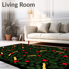 Festive Holly Berry Evergreen Garland Rug