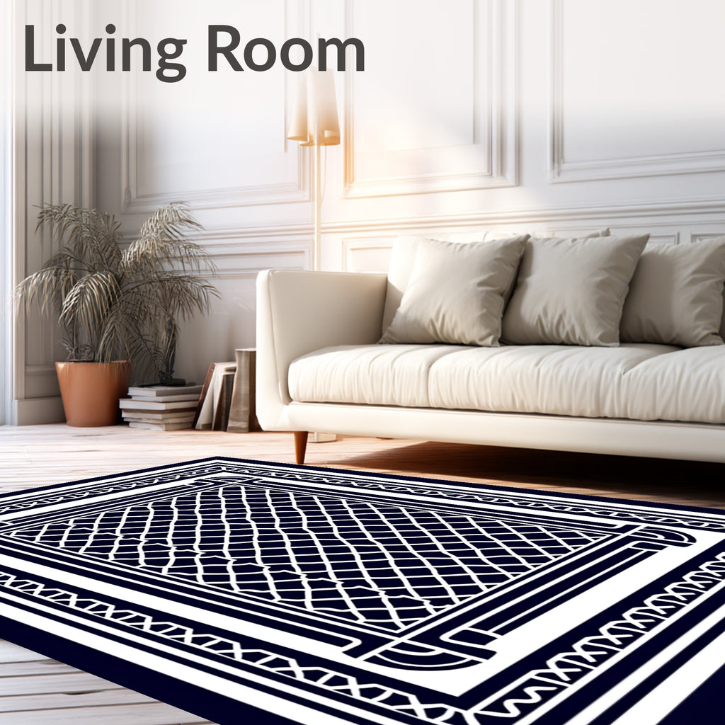 Classic Geometric Lattice Design Rug