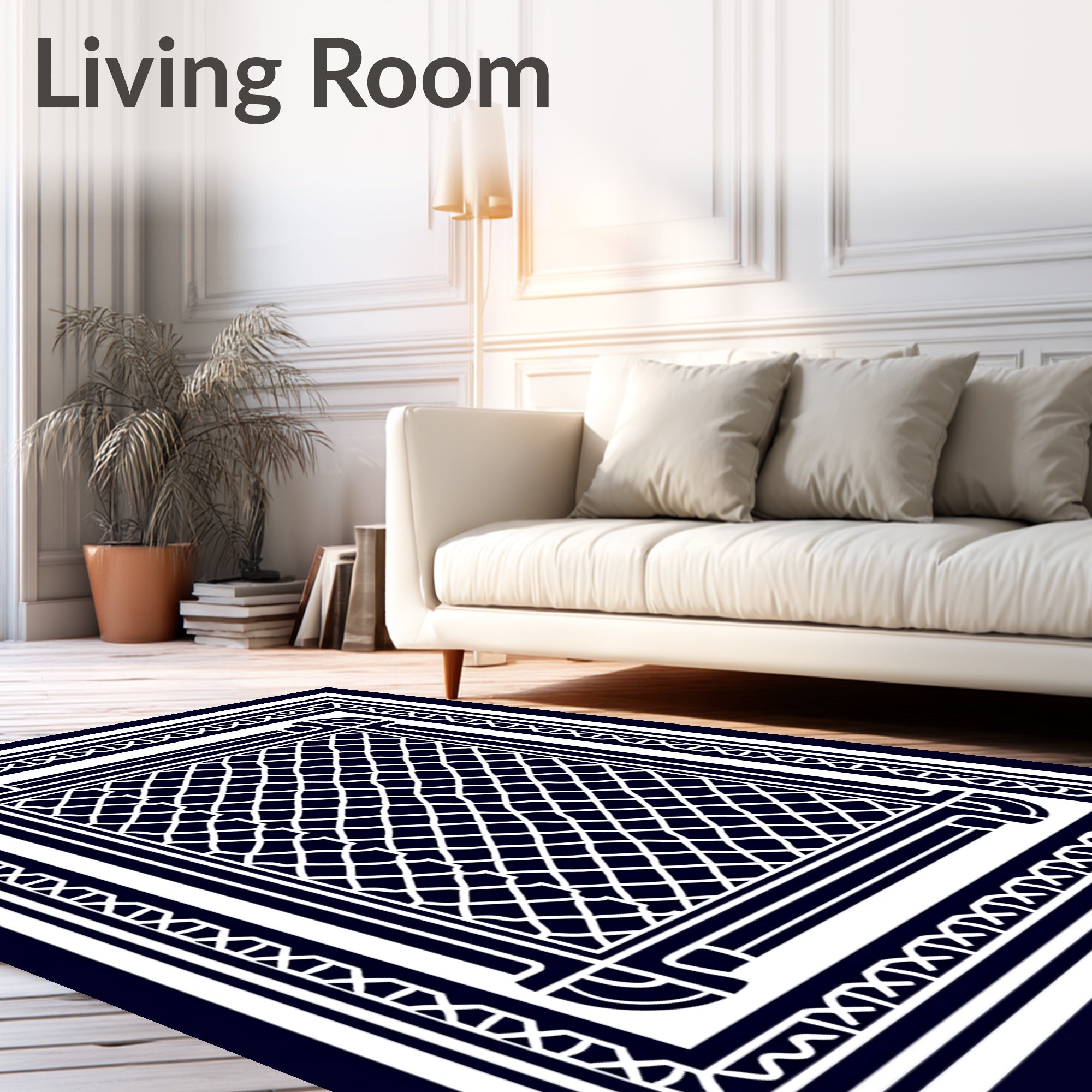 Classic Geometric Lattice Design Rug