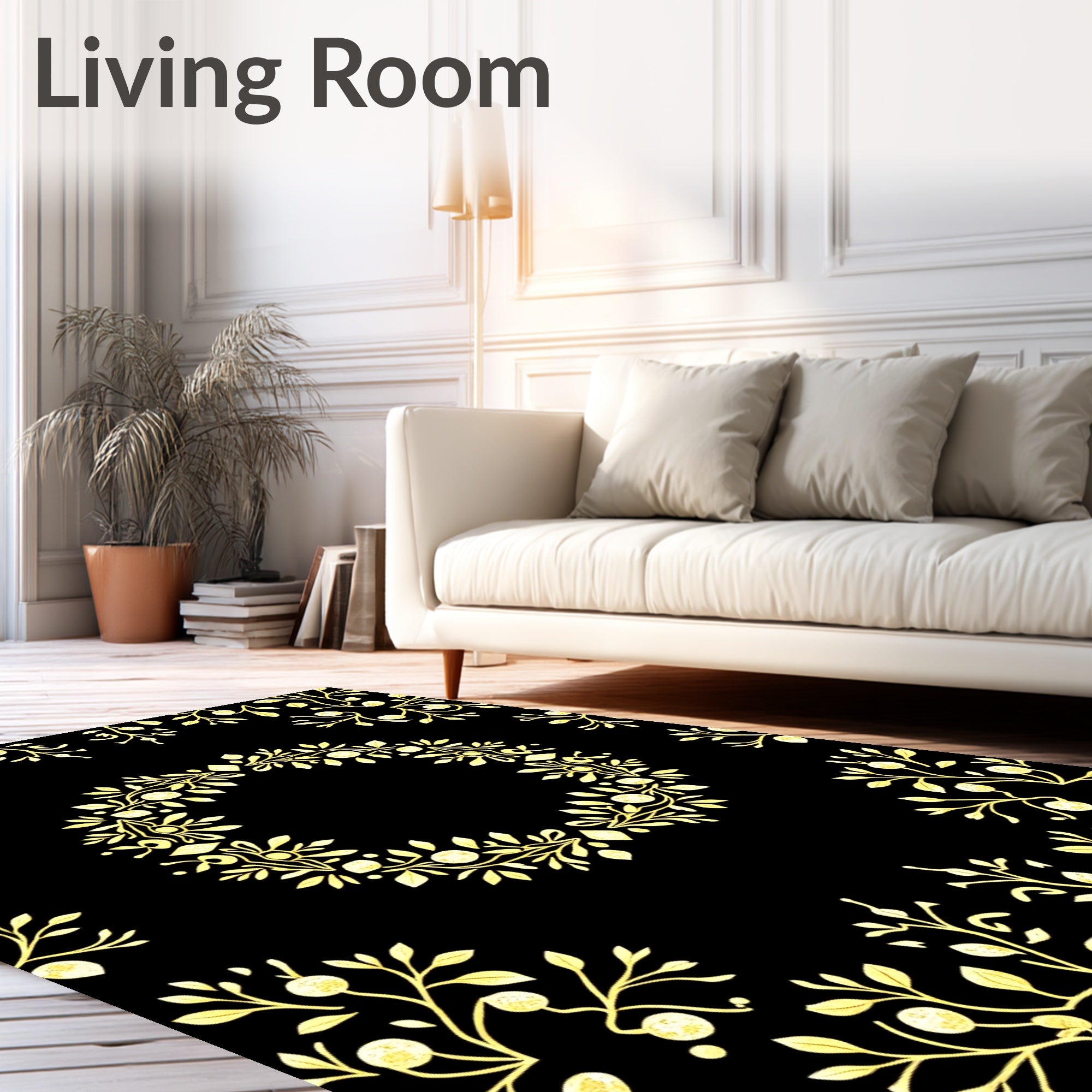 Golden Wreath Botanical Accents Rug