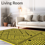 Geometric Maze With Black Accents Rug