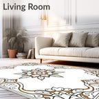 Intricate Floral Border Mandala Design Rug