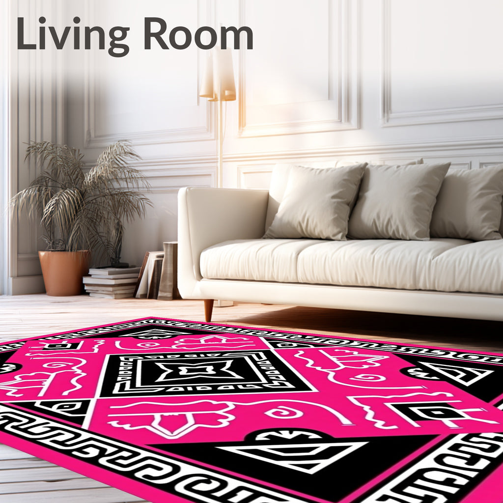 Bold Geometric Symmetry Pattern Rug