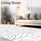 Gray Abstract Flowing Lines Rug