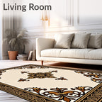 Antique Floral Border With Center Medallion Rug