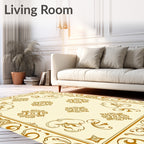 Ornate Floral Border Design Rug