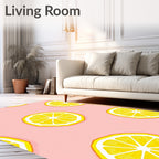 Citrus Slice Pink Pattern Rug
