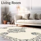 Ornate Floral Scrollwork Design Rug