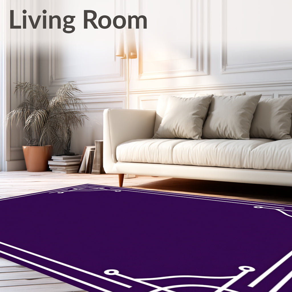 Art Deco Inspired White Border Rug