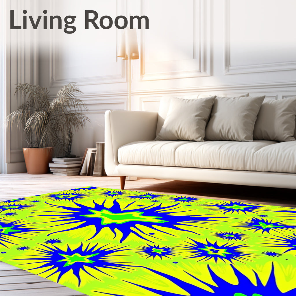 Vibrant Starburst Abstract Pattern Design Rug