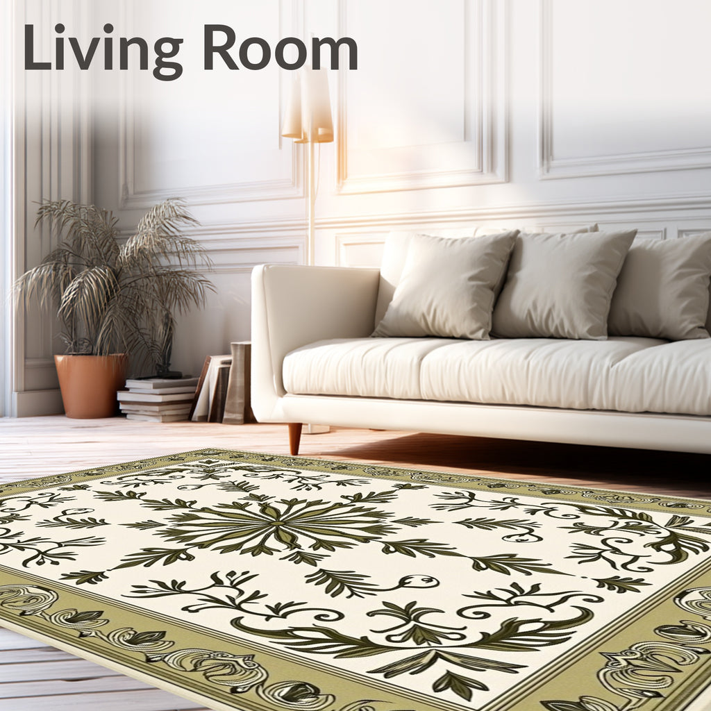 Ornate Floral Medallion Pattern Rug