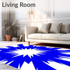 Blue Stretched Starburst Pattern Rug