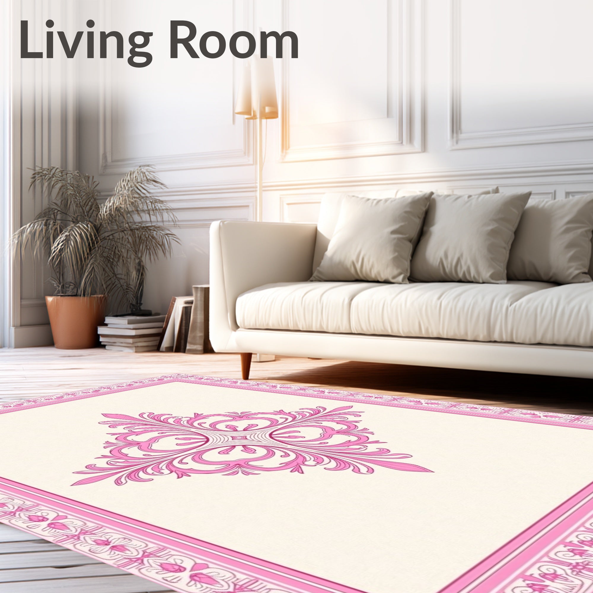 Vintage Pink Floral Ornament Rug