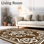 Elegant Floral Scrollwork Pattern Rug