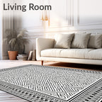 Intricate Maze Bordered Pattern Rug