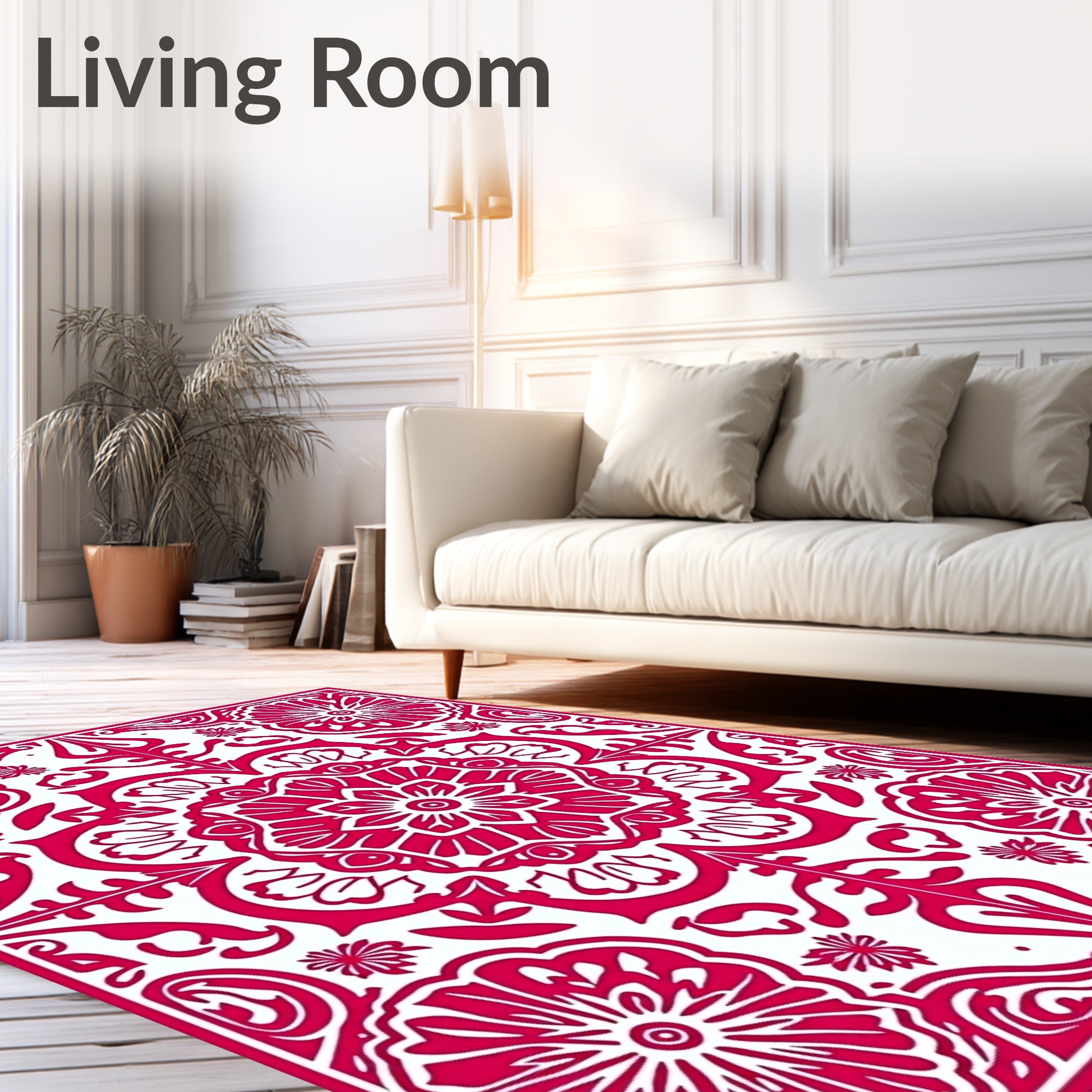Bold Floral Mandala Decorative Rug