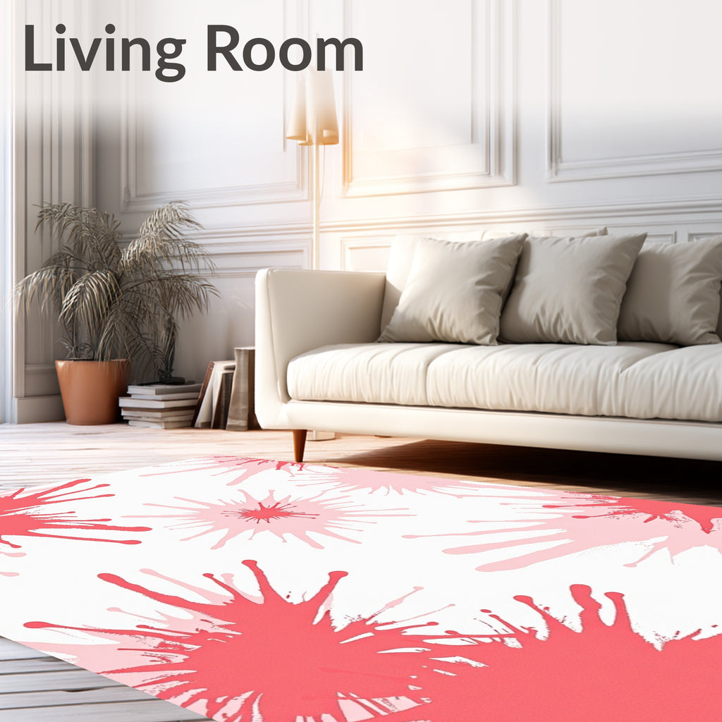 Coral Splatter Splash Pattern Rug