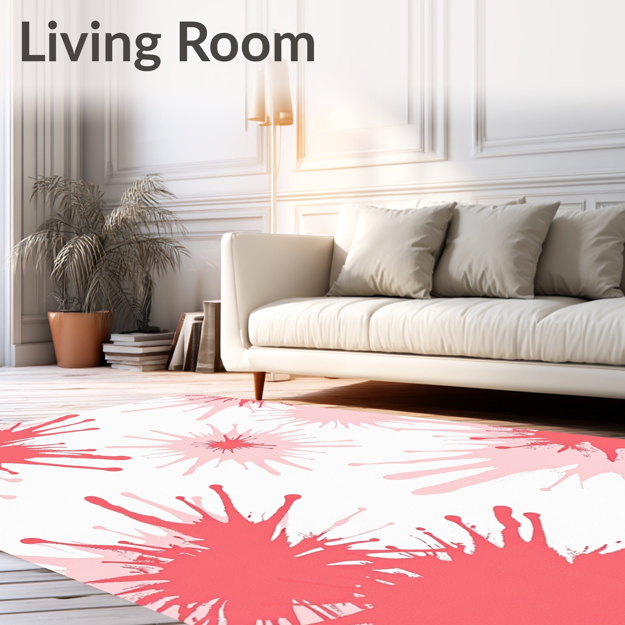 Coral Splatter Splash Pattern Rug