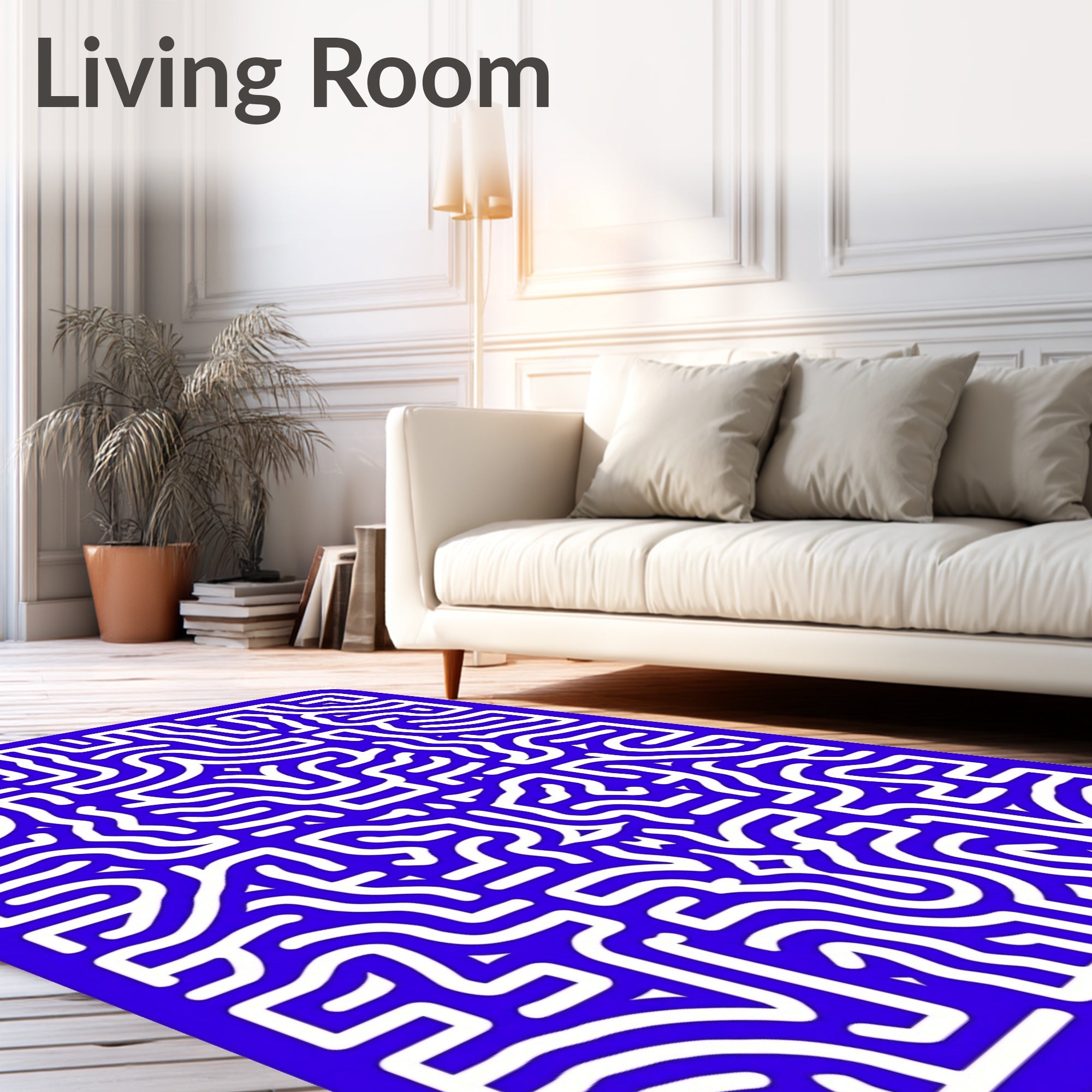Bold Maze Pattern Design Rug