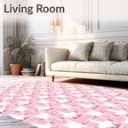 Abstract Pink Geometric Shapes Rug