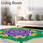 Vibrant Floral Mandala Design Rug