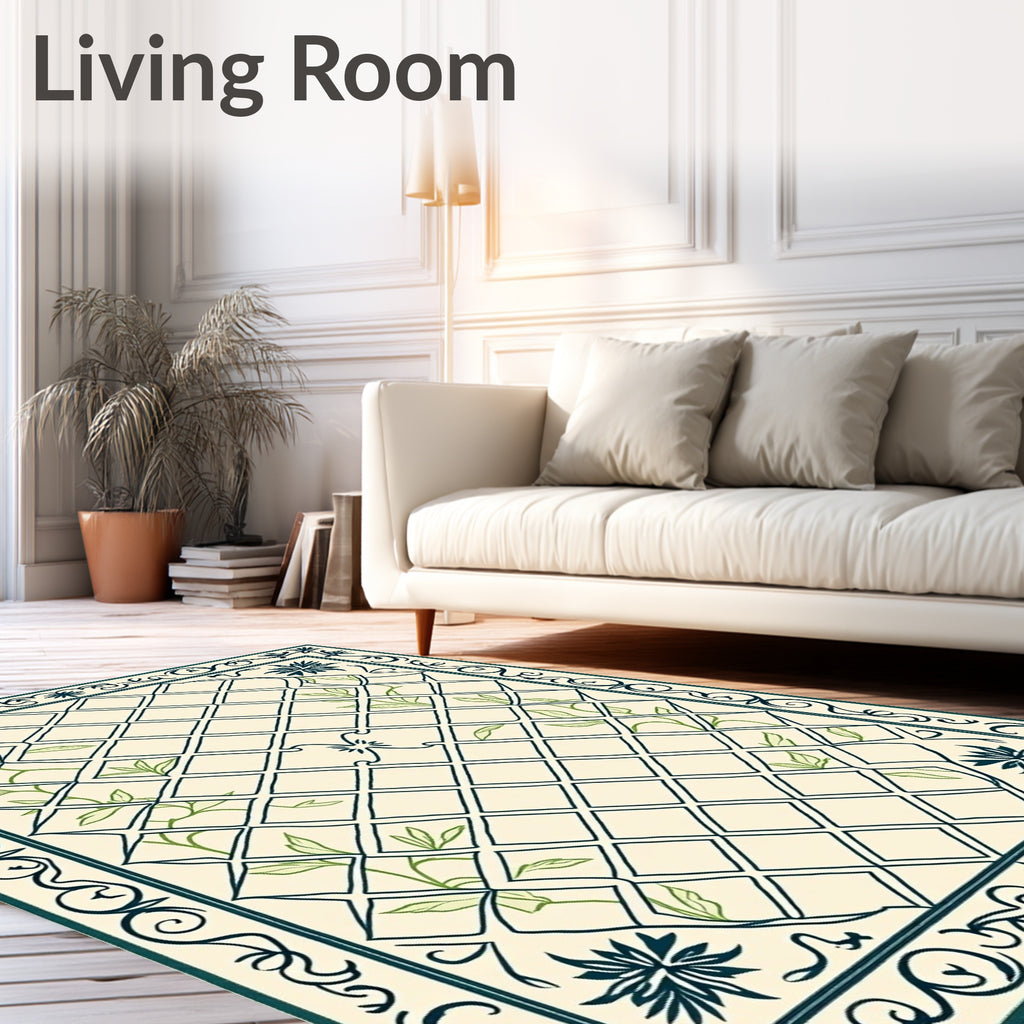 Botanical Garden Lattice Design Rug
