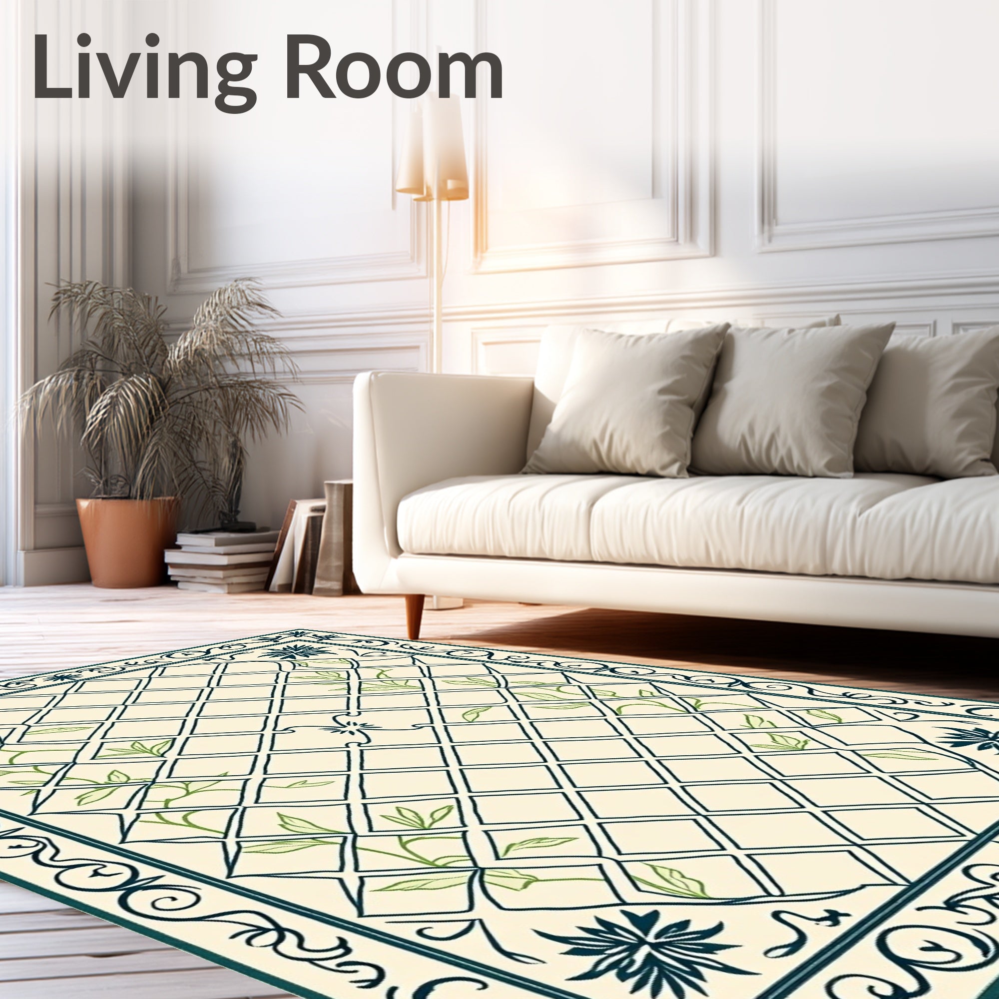 Botanical Garden Lattice Design Rug
