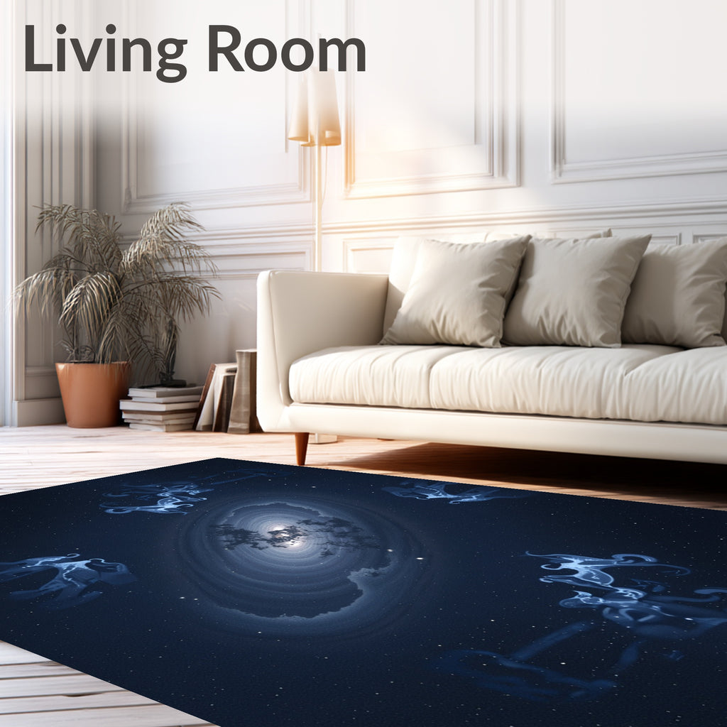 Celestial Creatures Galaxy Pattern Rug
