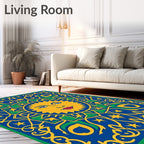 Vibrant Sun And Stars Medallion Design Rug
